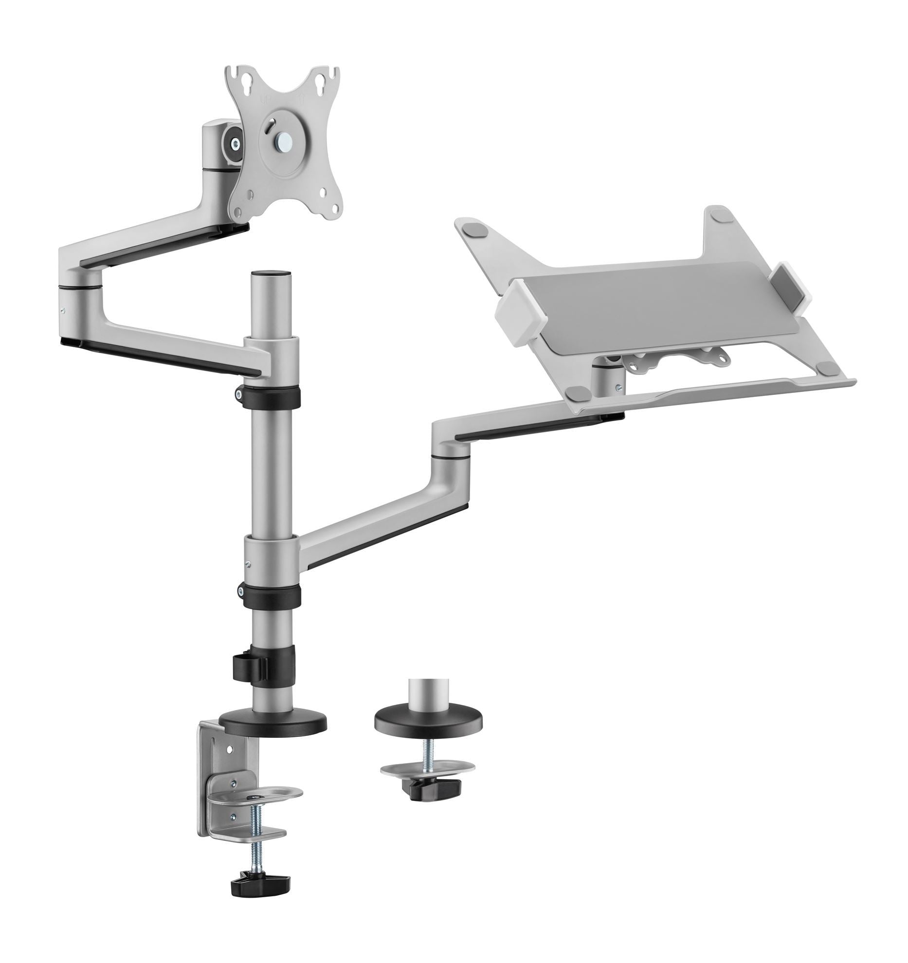 Computer Monitor Tray Deskbird | Dual Arm Premium Articulating Monitor Arm and Laptop Tray(17 ...