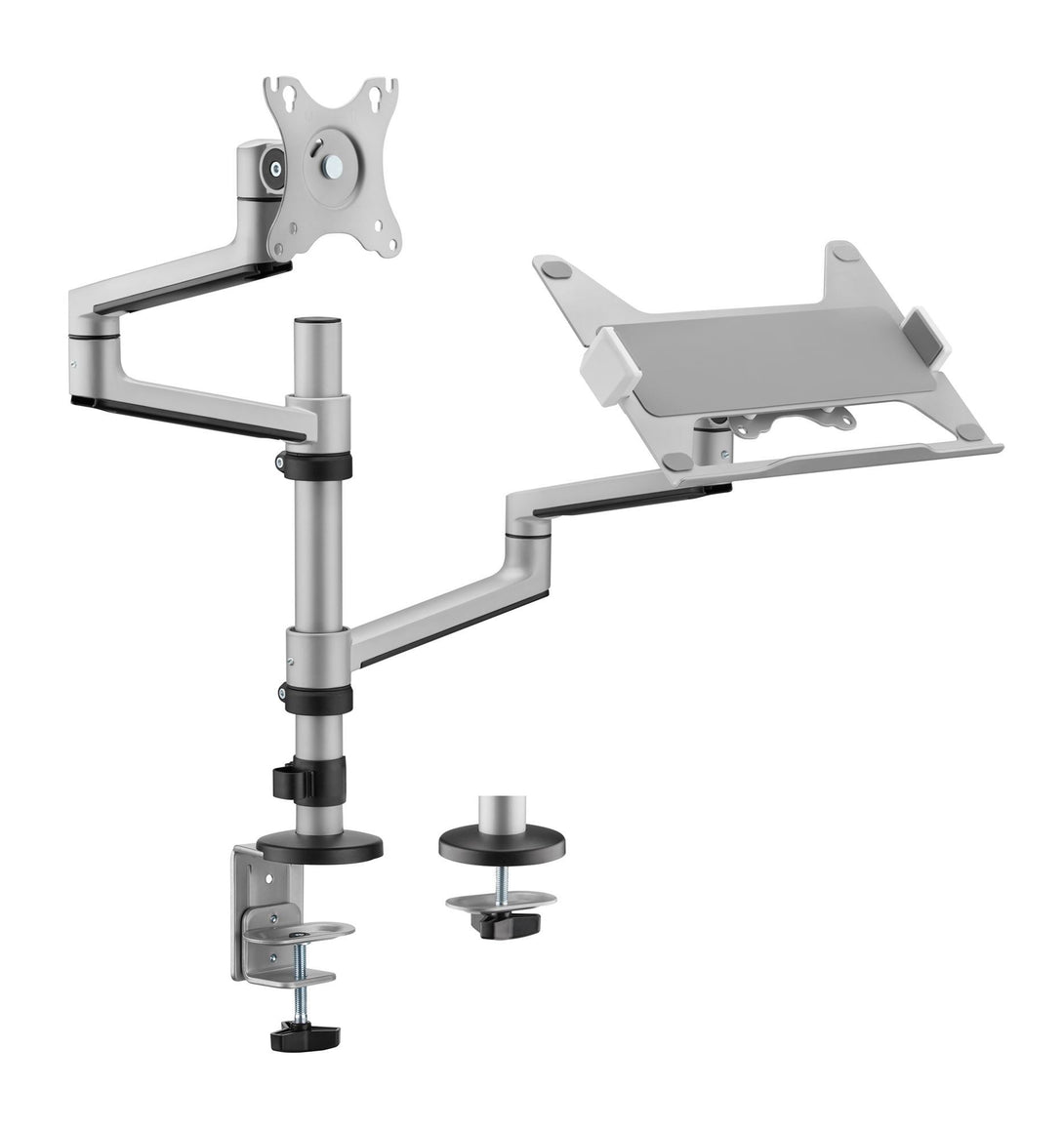 Computer Arm For Racks Deskbird | Dual Arm Premium Articulating Monitor Arm and Laptop Tray(17 ...