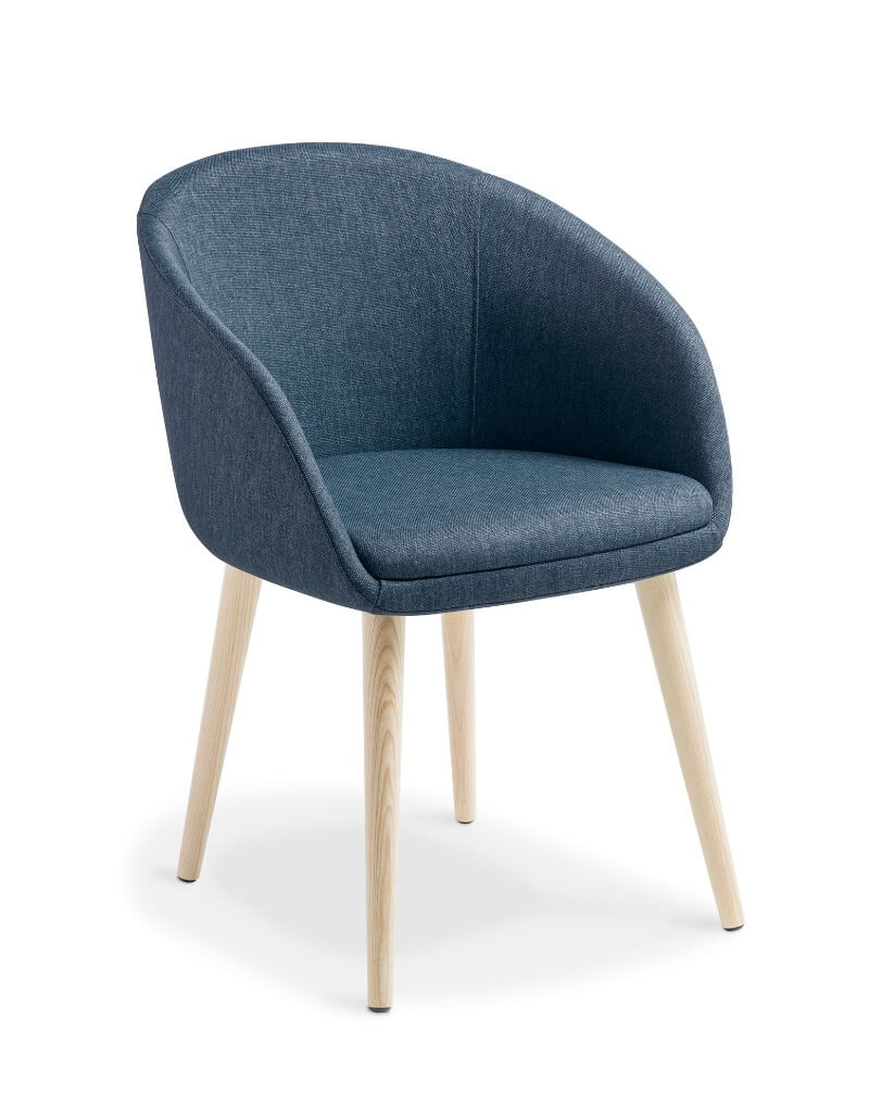 navy soft seat with wooden basse
