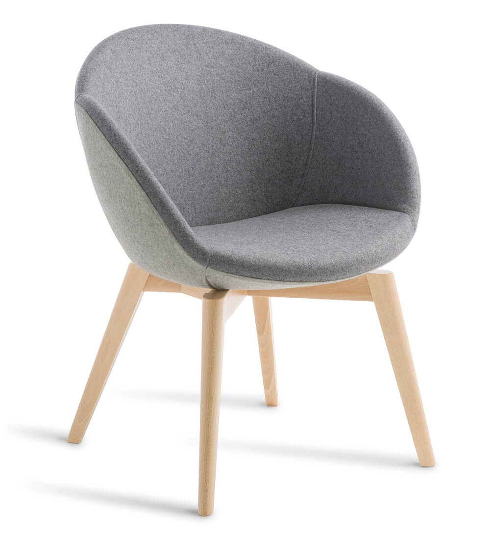 Amelia chair in light brown colour with wooden legs