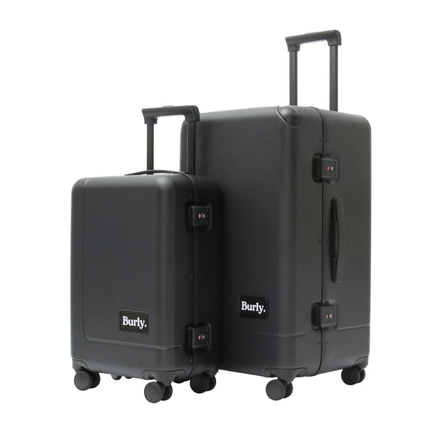 [Display] Burly Trunk Luggage Set of 2 Bundle - Black (Pick up in Auckland only)
