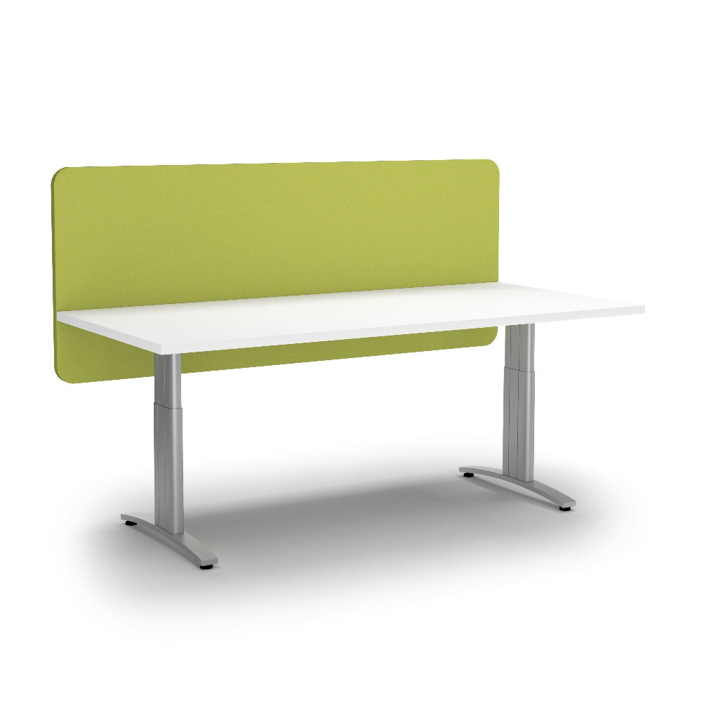 lime green dividers on standing desk