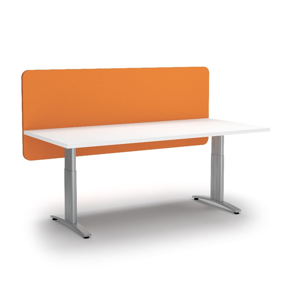 orange dividers on standing desk