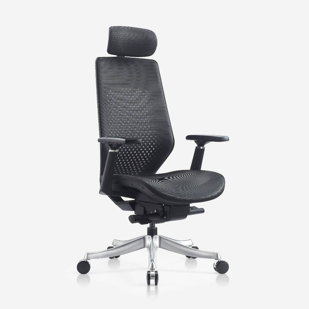 aluminium black office chair