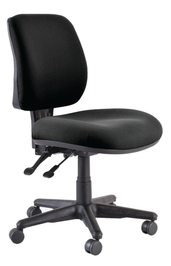 black buro chair with no armrest