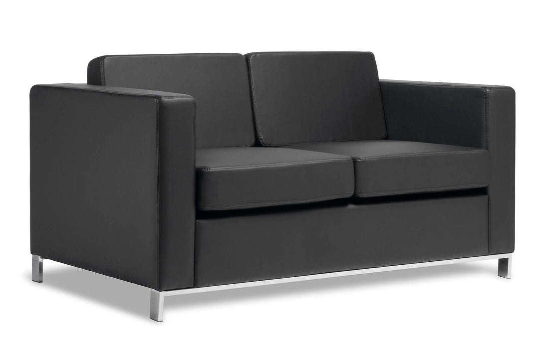 black leather office sofa