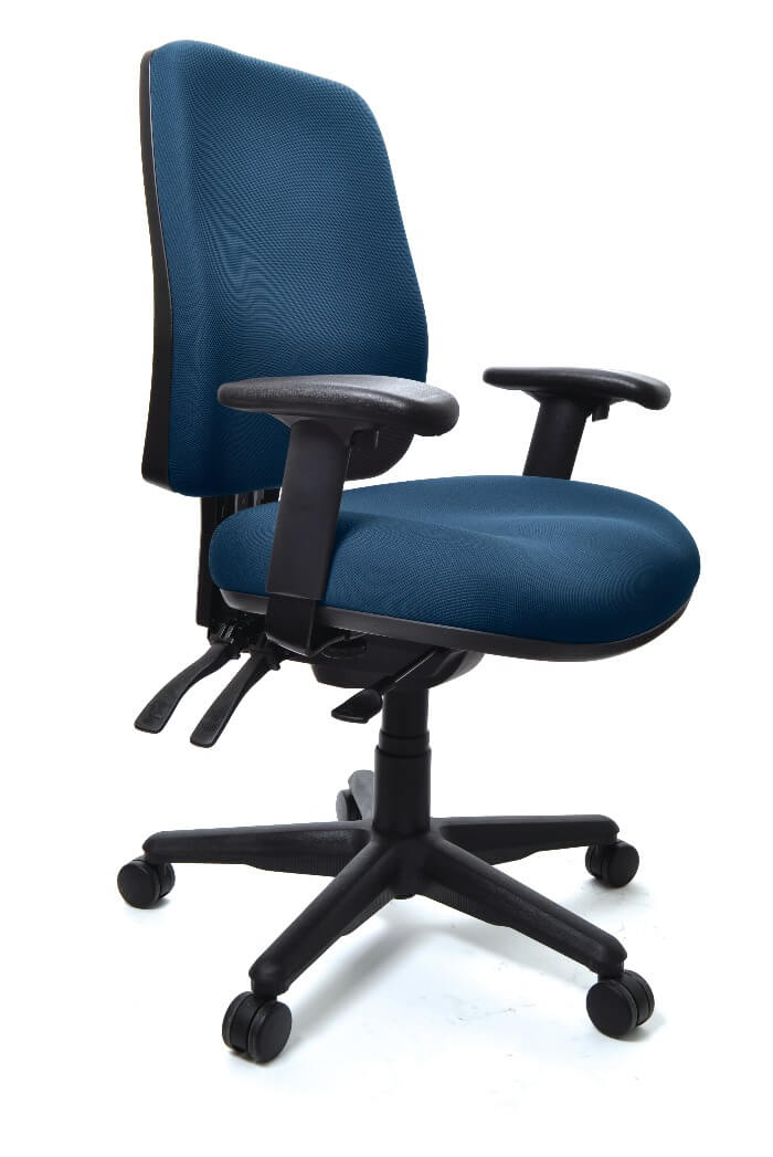 navy office chair with armrests