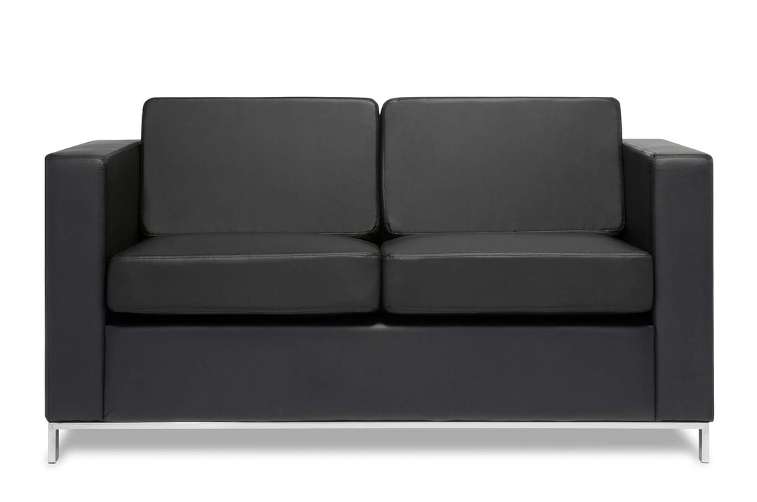 front view of office sofa in black