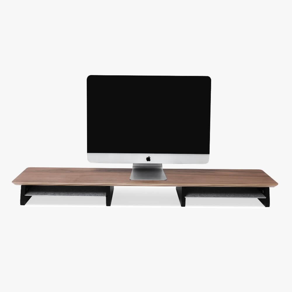 Deskbird | Signature Dual Monitor Stand - Walnut Veneer