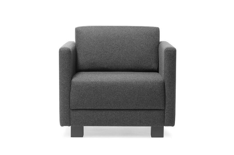 single full upholstery grey chair