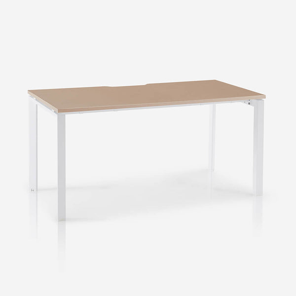 Core Straight Desk – Brushed Ash / White