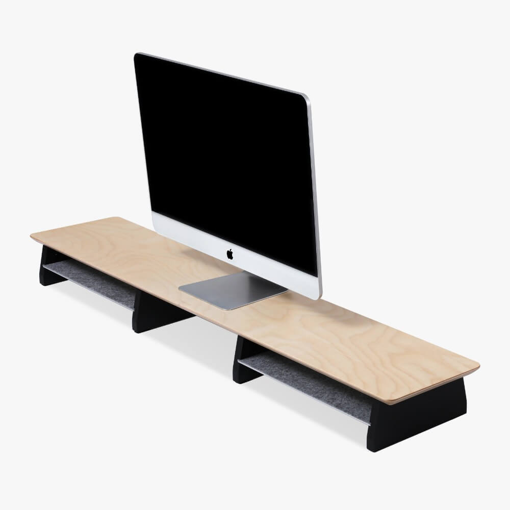 side dual monitor stand with monitor