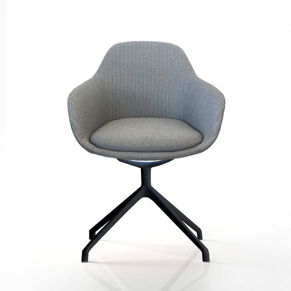 Ava chair with black legs straight on 