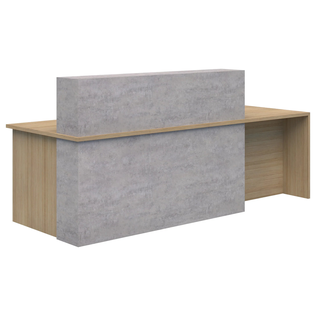 side reception desk with wheelchair access on the side